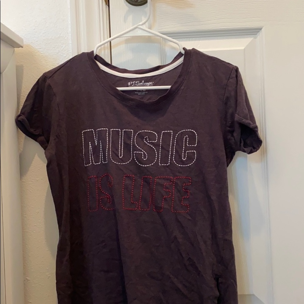 Music is life dark purple shirt